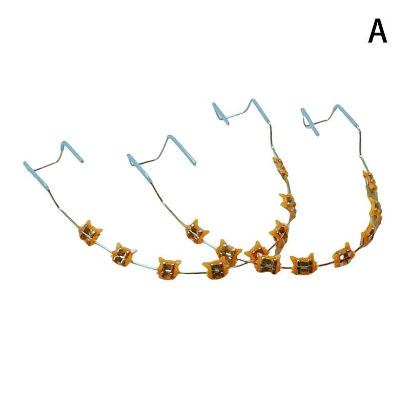1 пара мультяшных накладных брекетов, разноцветные брекеты для зубов, временные металлические дуги, металлический брекет, ортодонтические лигатурные резинки, стоматологический инструмент