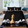 Шахматы Комплект пододеяльника Шахматы Спорт Игры Постельные комплекты Клетчатый плед Буффало Чехол для одеяла Цветы Клетчатый чехол для одеяла Квин