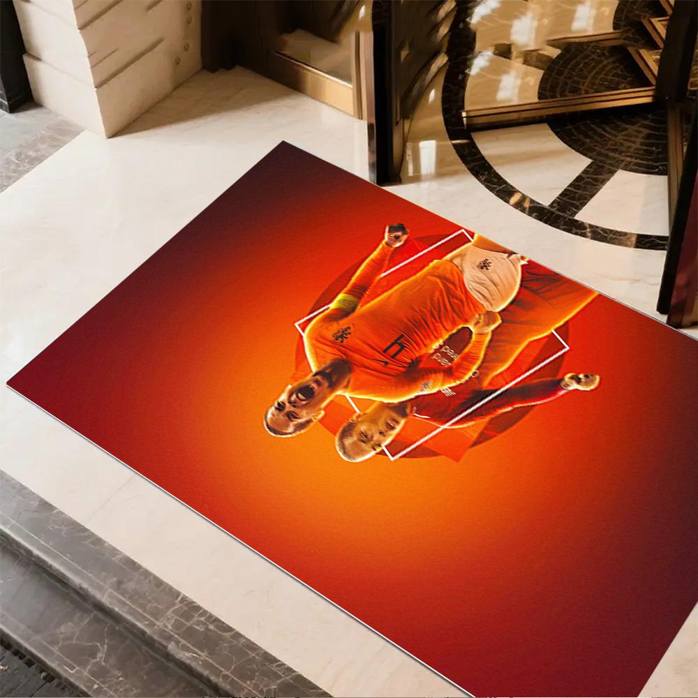 Football Player Action Area Rug Design for Study room Dormitory Playrooms Outdoor Antislip Carpet Decorate Offices