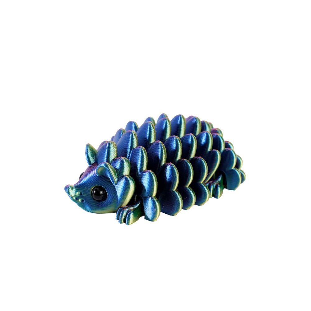 2Pcs Pinecone Colorful Hedgehog Figurine 3D Printed Animal Ornament  Desk Decor