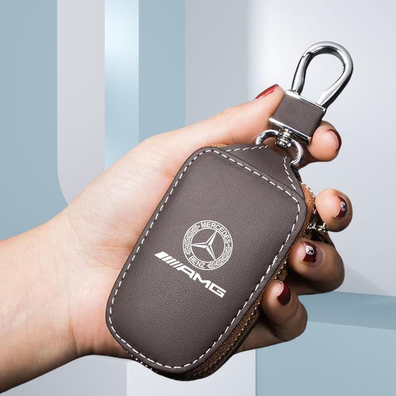 NHFW5 Leather Car Remote Key Case Cover Holder Shell Fob for Mercedes Benz A B C E GL S GLA GLK CLS Class AMG W204 W205 W212 W463 W176