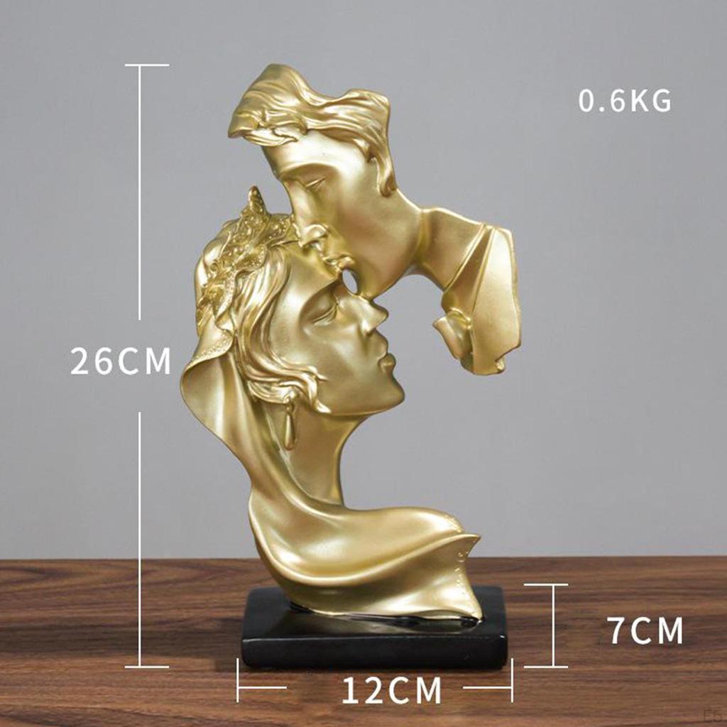 Collectible Resin Statue of Couple Ornament with for Lounge Wedding Party Abstract Art Romantic