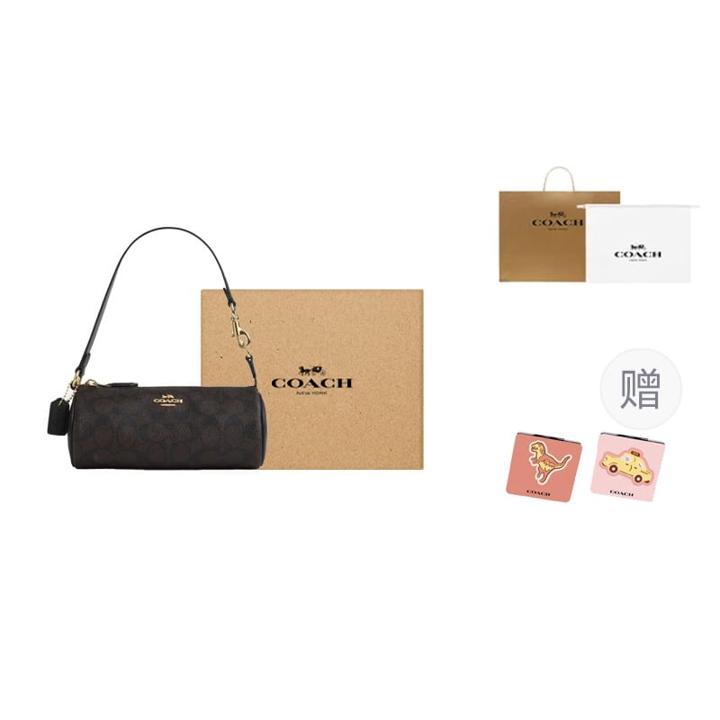 COACH Nolita PVC With Leather Handbag, Shoulder Bag Small Women's Dark Brown CW809-IMXAQ