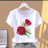 (Asian Size) Sweet Cute Lovely 90s Fashion Print Short Sleeve T-shirts Clothing T Female Casual Women's Top Graphic Tee