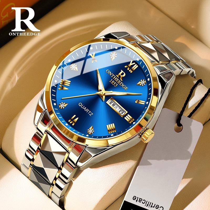 ONTHEEDGE Watch Men's Business Non-mechanical Watch Waterproof Luminous Quartz Watch