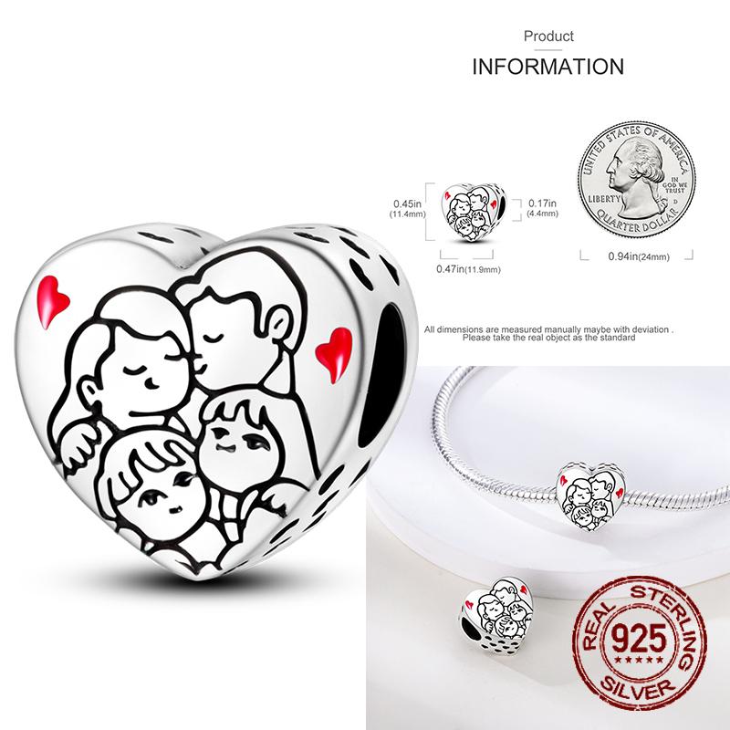 Copper Exquisite Family Sister Best Friend Couple Love Mom Charms Pendants Fit Original Bracelet Diy Jewelry