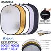 BAODELI 23.6"x35.4" 60x90cm 5in1 Reflector Photography Collapsible Portable Light Diffuser Oval Photo Multi Color Silvery Black