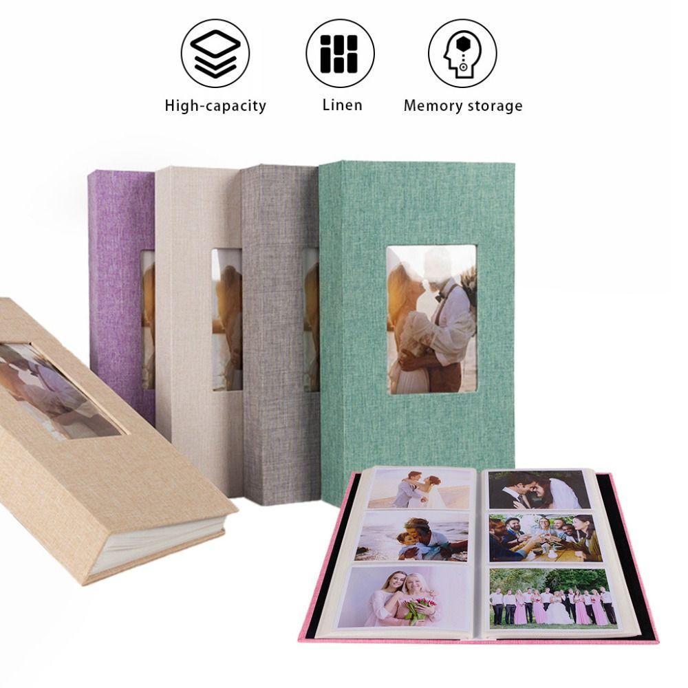 300 Pockets Photo Storage Book Slip-in Family Album Creative 4R6 Linen Photo Album Graduation