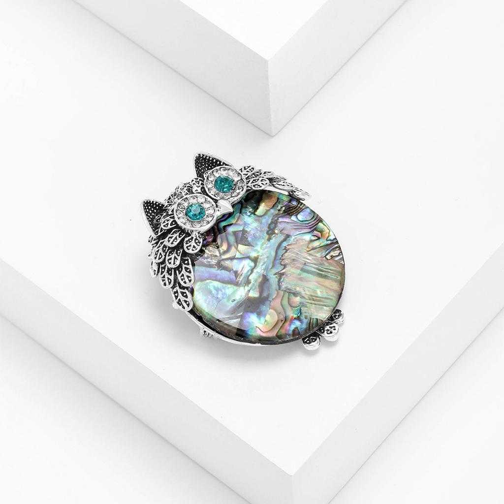 Брошь из ракушки «Сова» в виде ушка, аксессуары для костюма, булавки, модный воротник «Темперамент»