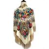 140*140cm Russian Square Scarf Women Luxury Floral Printed Bandana Shawl Ethnic Fringed Blanket Handkerchief Babushka Head Wraps