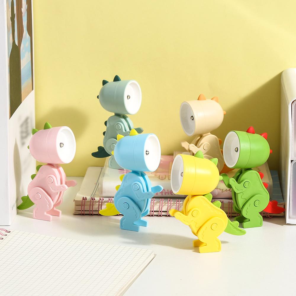 Ночник с героями мультфильмов, детская лампа, мини-динозавр, светодиодные настольные лампы, милые портативные DIY-лампы с регулируемым углом