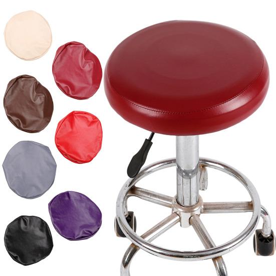 Чехол для вращающегося табурета с эластичной лентой, противоскользящий, водонепроницаемый, из искусственной кожи, устойчивый к маслу и теплу