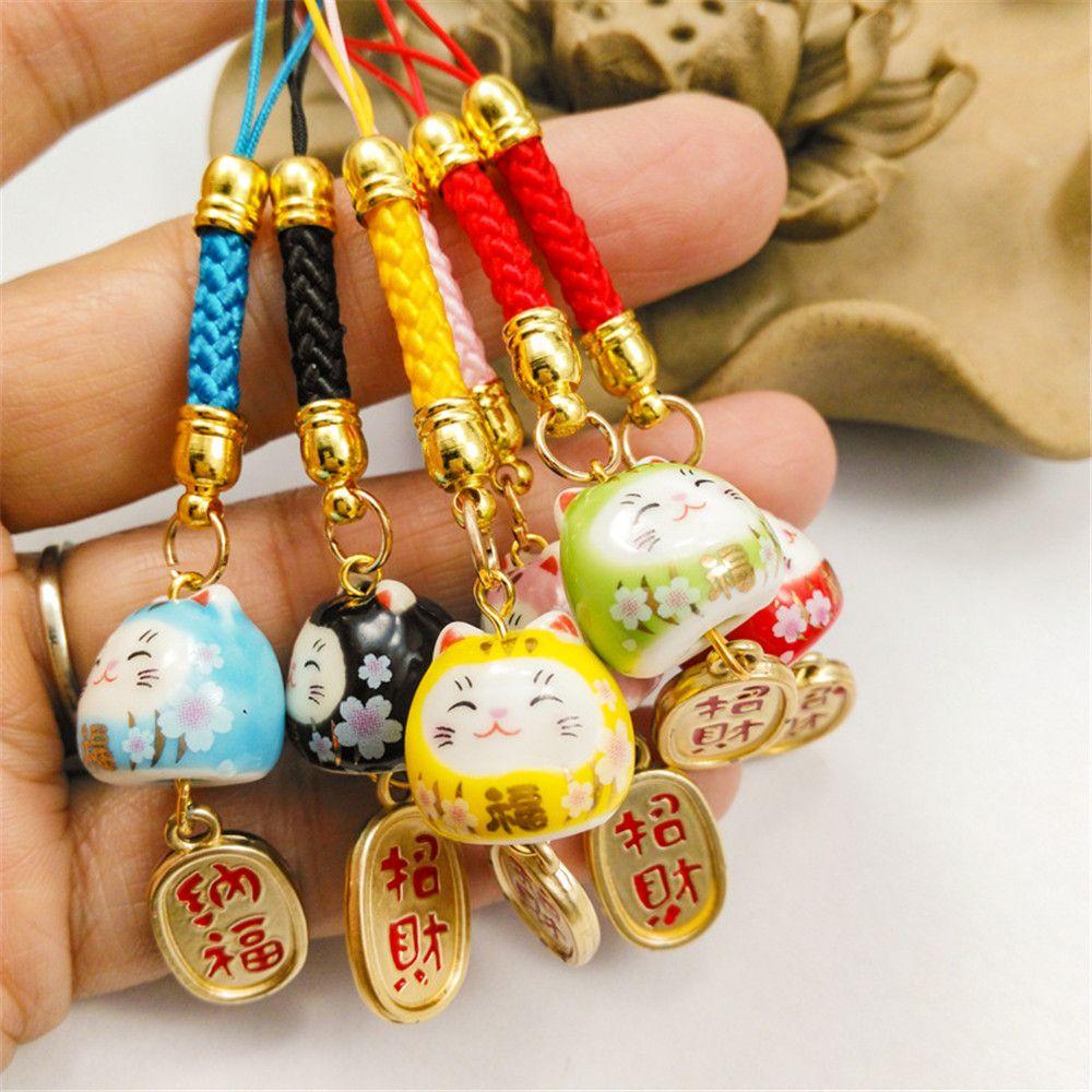Keychain Lanyard Hang Lucky Cat Bag Accessories Phone Straps Phone Key Strap