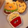 Милое Полотенце для рук с картошкой фри Подвесной Платок Тряпка Ванная Кухня Полотенце Мультяшный Бургер Медведь Толстый