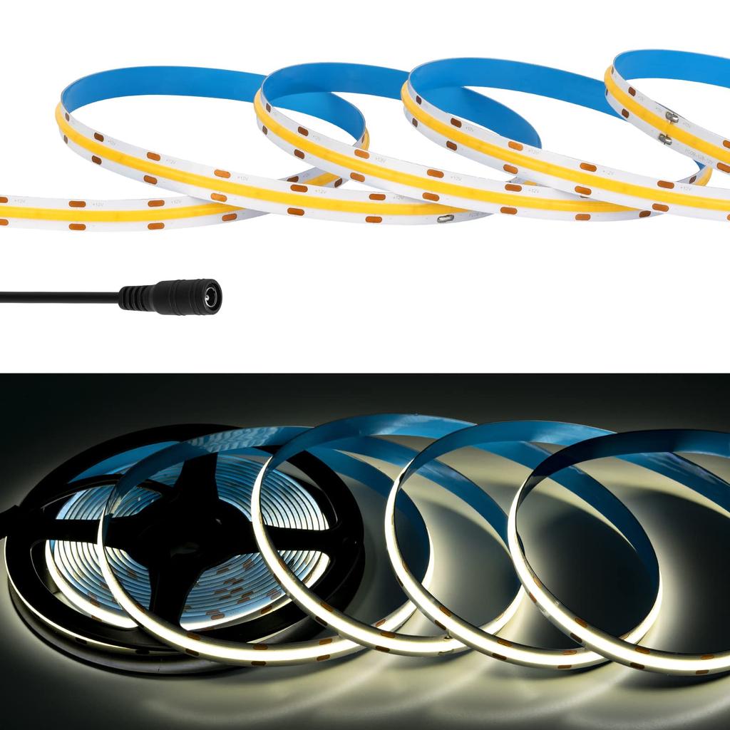 COB FCOB Светодиодная лента высокой плотности 480 Дневной белый 8мм для помещений Класс энергопотребления Без контроллера или блока питания BTF-LIGHTING Свет, Гибкая, 1м, Светодиодов/м,