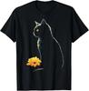 Cat Artwork - Flowers Art Cat Motif Animal Cat T-Shirt