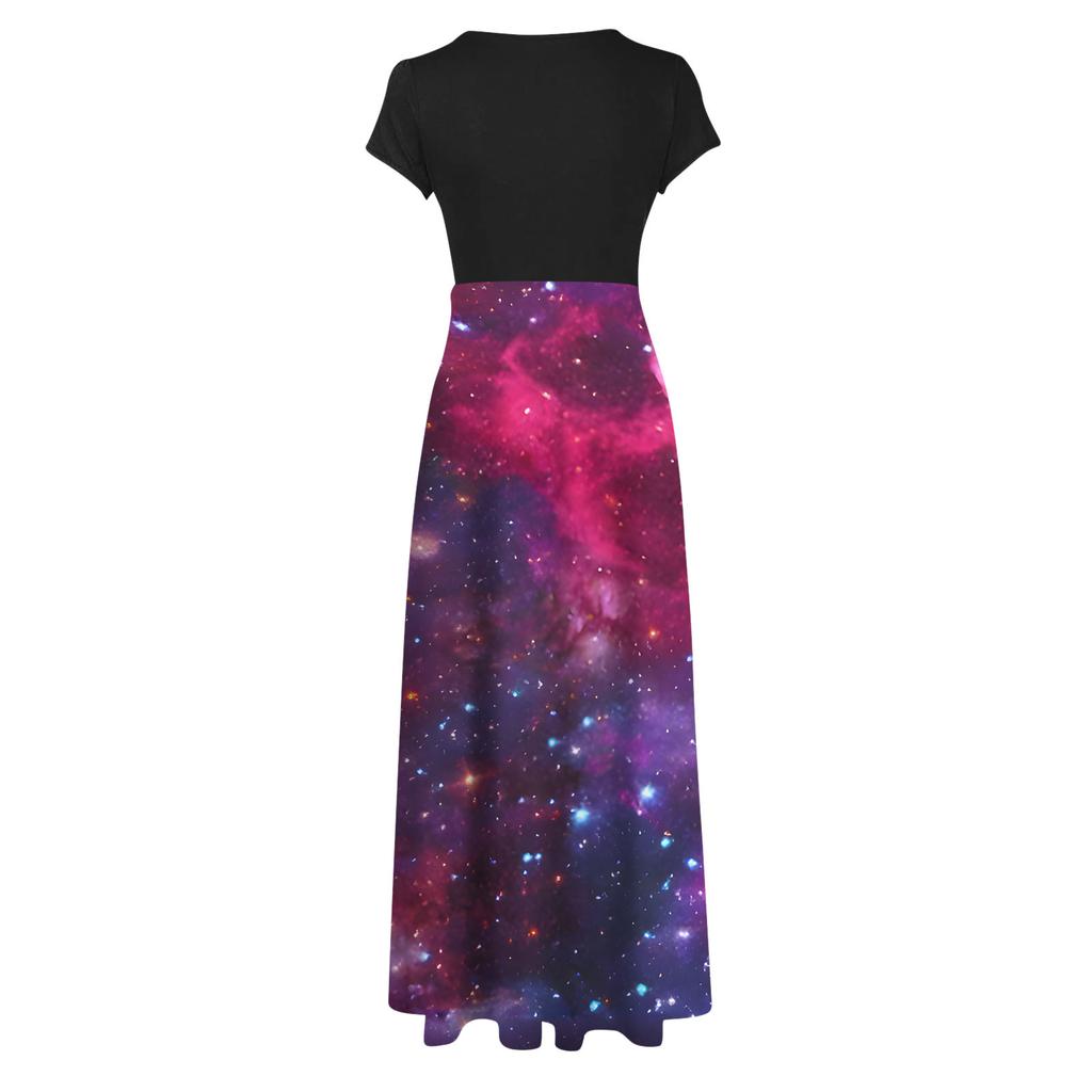 Женские модные повседневные свободные платья с круглым вырезом и коротким рукавом