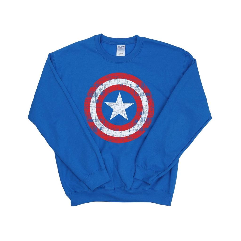 Marvel Mens Avengers Captain America Scratched Shield Sweatshirt