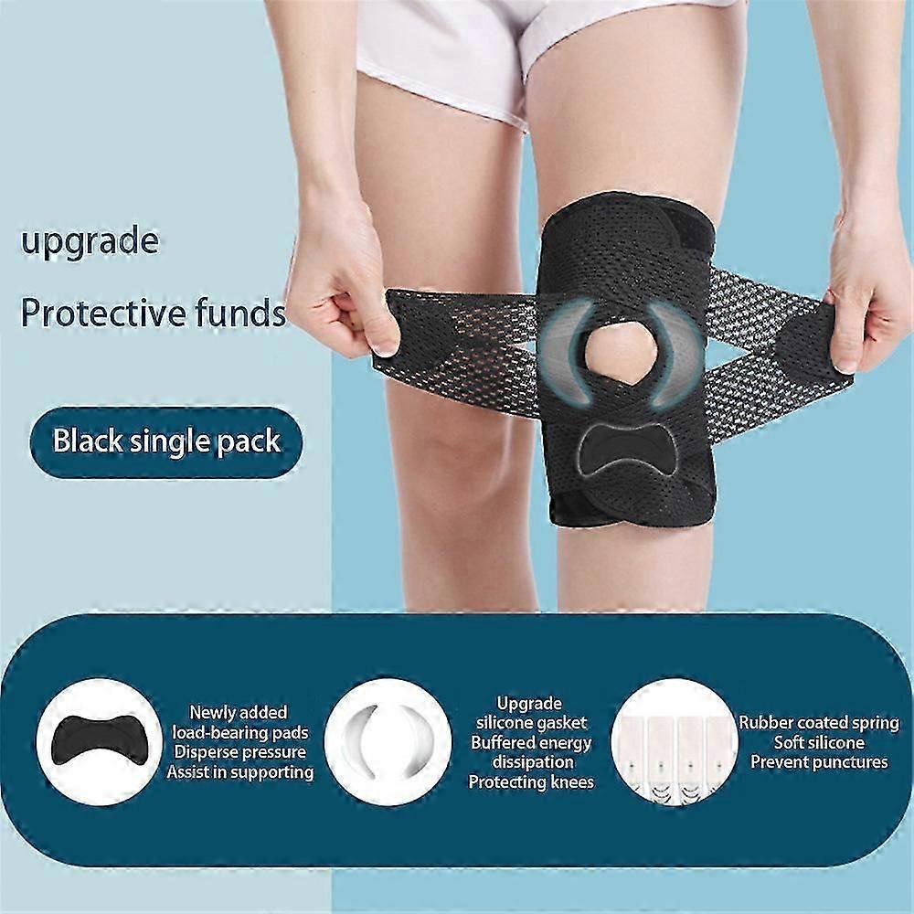 Knee Brace Knee Support Compression Sleeve With Side Stabilizers Silicone