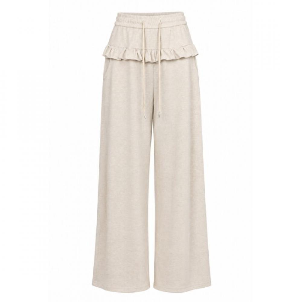 Shop Women S elaStic Tie Pocket Frill Wide pantS Beige Ntt Wpt260130 Beige