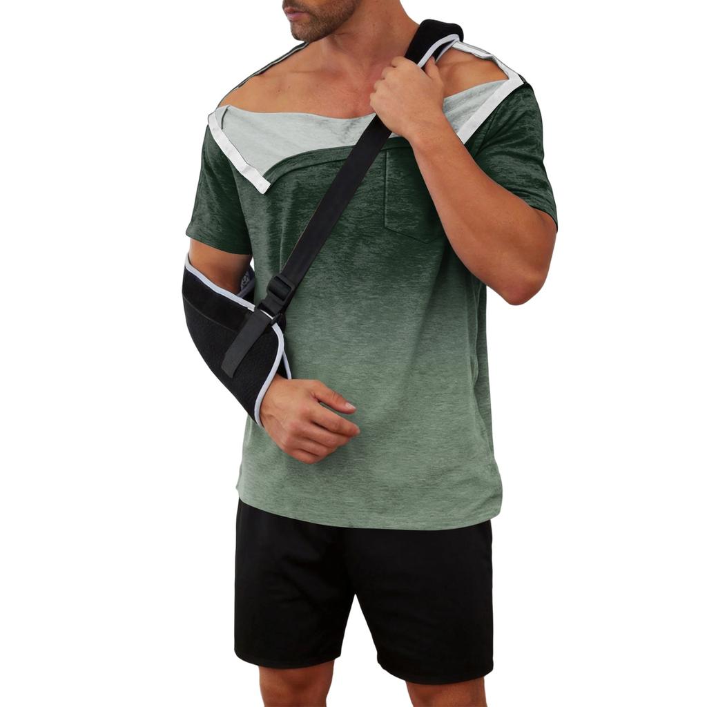 Men’s Recovery Shirt Pattern Full Opening Front Short Sleeve -Away Design for Use