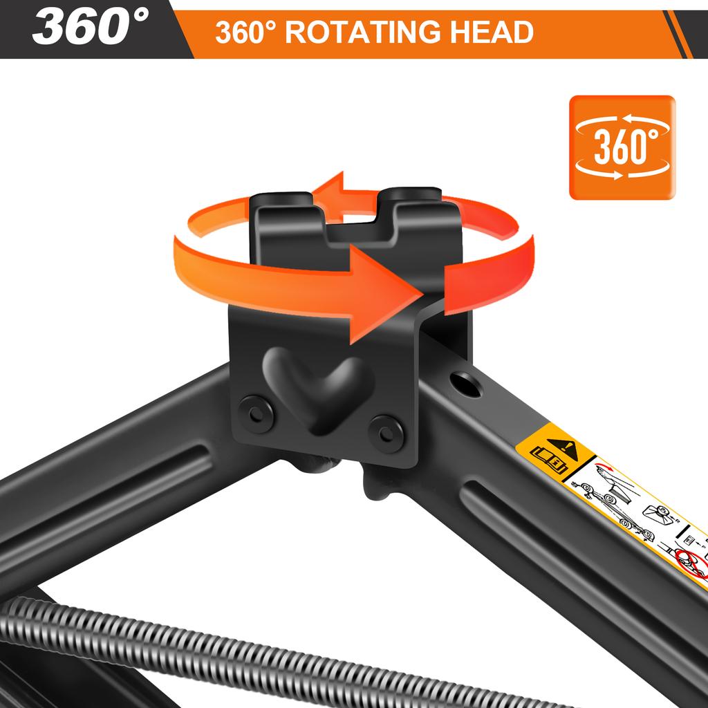 DayPlus Crane Scissor Jack, 2 Ton Car Lifting Scissor Jack with Ratchet, Heavy Duty Steel Scissor Jack 11-39cm Lifting Jack Tool