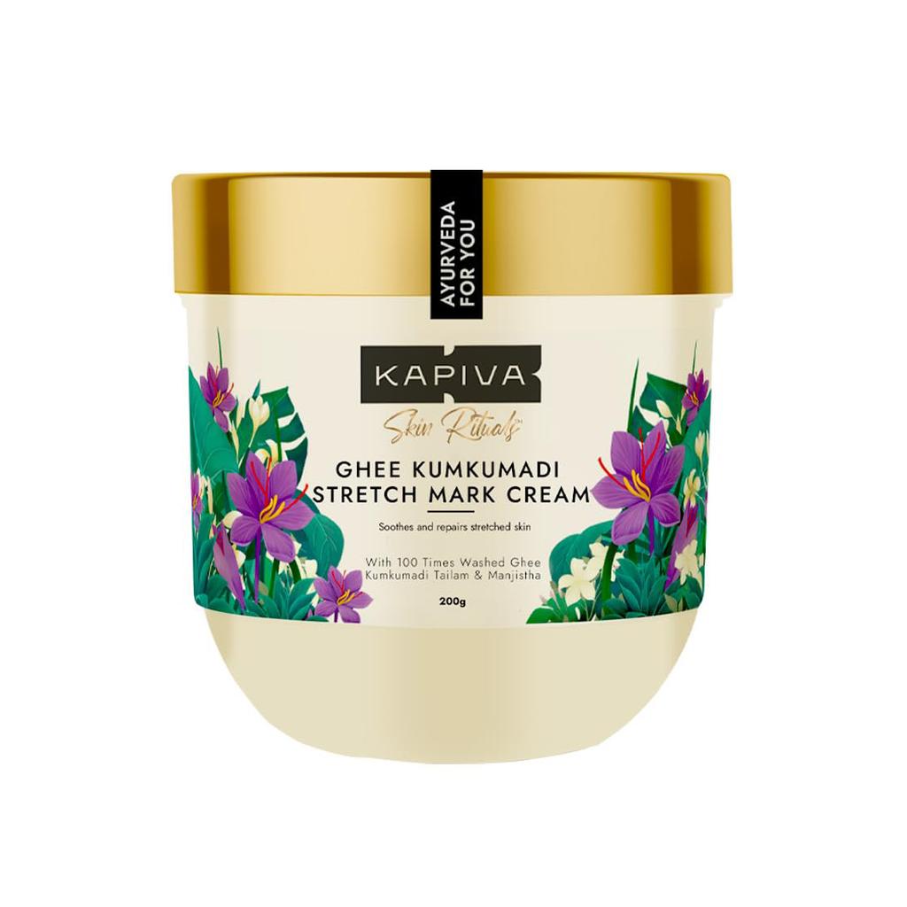 Stretch Mark Cream with Kumkumadi and Ghee (200 G), Ghee Kumkumadi Stretch Mark Cream, Kapiva