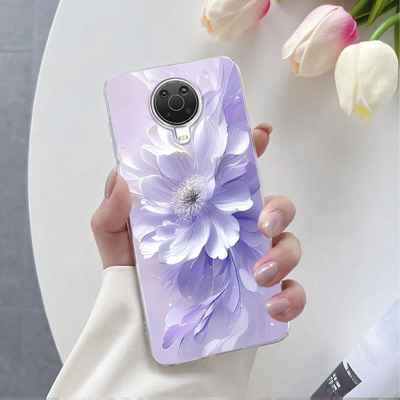 Для Nokia G10 G20 G21 G11 Nokia6.3 Чехол Роскошный Чехол для Телефона Для Nokia 6.3 Бабочка Цветок Прозрачный Мягкий Силиконовый Защитный Чехол