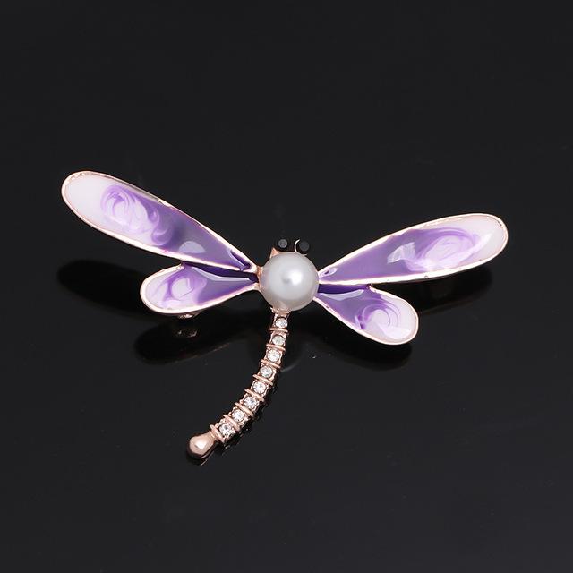 Fashion Dragonfly Crystal Brooch Women Shirt Suit Rhinestone Insect Animal Pins Brooches Party Gift
