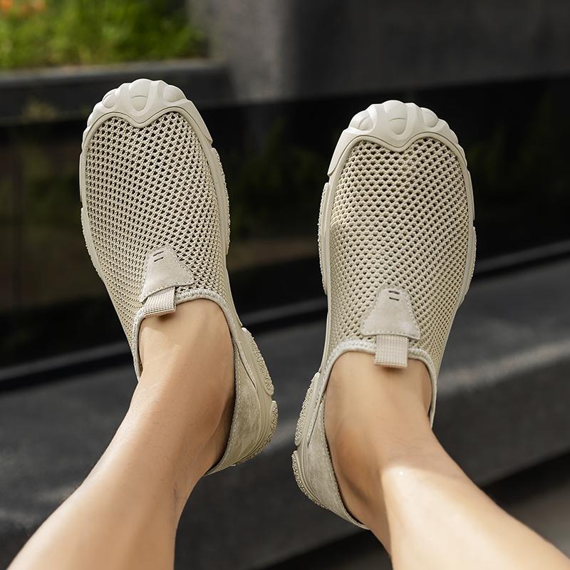 Мужские дышащие повседневные кроссовки с отверстиями, уличные повседневные сандалии, обувь для хайкинга, лето