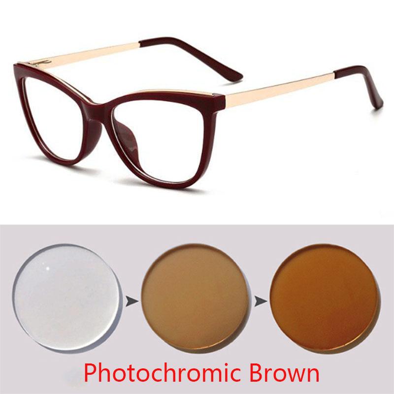 Diopter 0 -0.5 -0.75 -1.0 -1.5 -2.0 -3.0 To -8.0 Myopia Glasses Anti Blue Light Cat Eye Big Frame Prescription Eyewear