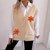 Женский осенне-зимний жилет с жемчужными пуговицами, свободный повседневный кардиган, свитер и жилет