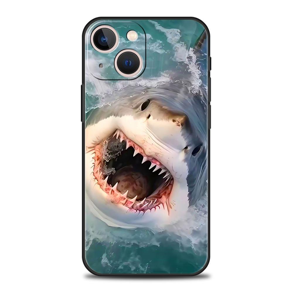 Чехол для телефона Акула Для iPhone 17 Air 16 Plus 13 15 14 12 11 Pro MAX 7 8 SE Мягкий ТПУ Ударопрочный Чехол Funda