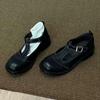 Модные Роскошные Ретро Женские Балетки 2025 Повседневные с Круглым Носком Пряжка Т-образный Ремешок Женские Лоферы Новый Британский Стиль Мягкие для Ходьбы Женские Балетки