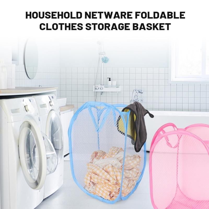 Складная корзина для белья, органайзер для грязной одежды, сетчатый мешок для хранения одежды в ванной, бытовая корзина