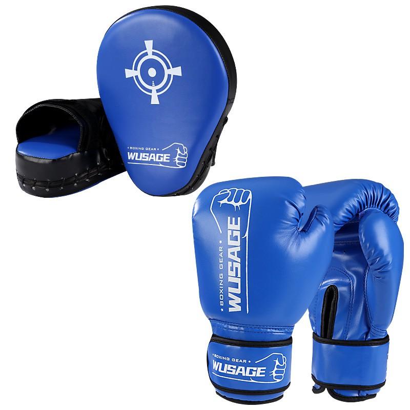 Boxing Gloves Adults Kids With Kick Shield Hand Targets Set PU Leather Training Gear Martial Arts Muay Thai