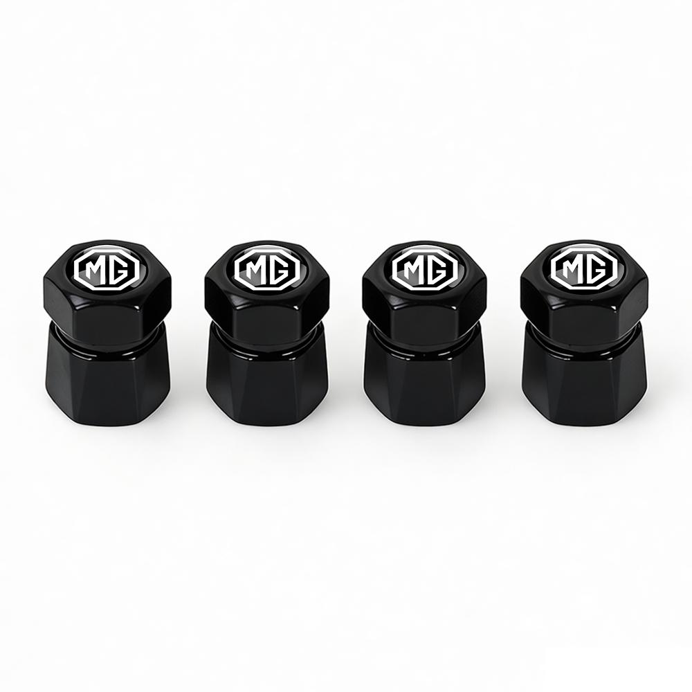 3D Aluminum Alloy Car Wheel Tire Valve Caps Tyre Rim Stem Covers Airdust for MG HS EHS Phev ZS MG3 MG5 MG6 MG7 GT ZR RX5 ZT RX8 wue1