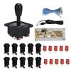 Arcade Game DIY Kits Joystick Accessories with USB Encoder Board Adapter for PC GameBlack