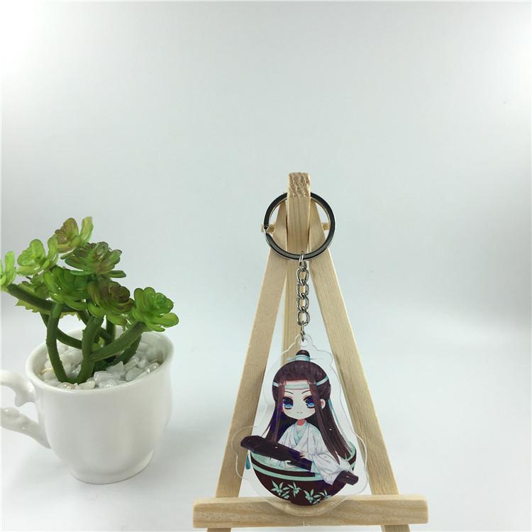 Аниме игры Вэй Усянь Лан Чжань персонаж мультфильма акриловый брелок металлическое кольцо автомобильная сумка украшение для ключей аксессуар подарок аниме подарки кулон