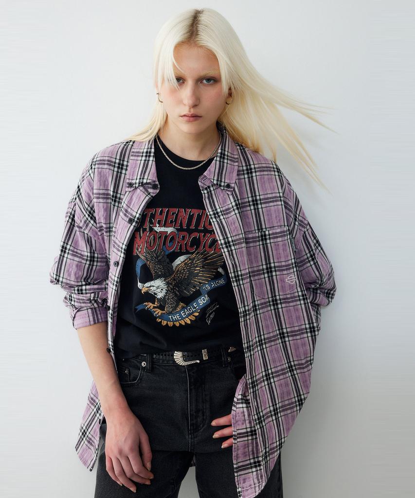 HARLEY-DAVIDSON COLLECTIONS® Essentials Check Shirt Dark Pink_Hh16110001