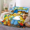 1Pc Simpson Family Portrait Flannel Blanket, Soft And Comfortable, Casual Warm, Camping Travel, Christmas, Halloween Xmas Gift L1173