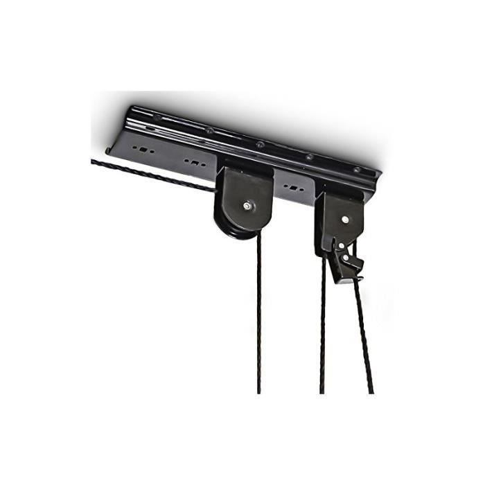 Ascenseur de vélo plafond - 3413023 - Noir - Levage par câble facile - Verrouillage sécurisé