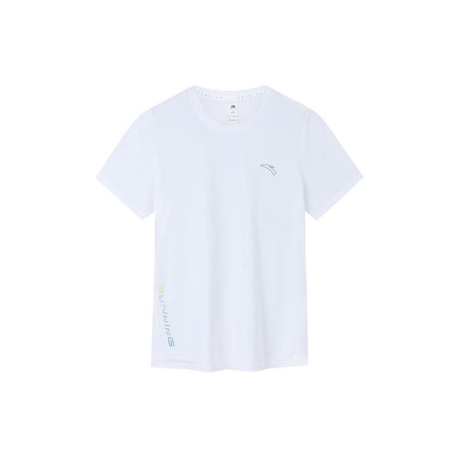 Anta Футболка с коротким рукавом и круглым вырезом Running Series, женские топы, чисто-белый цвет 162425109-2