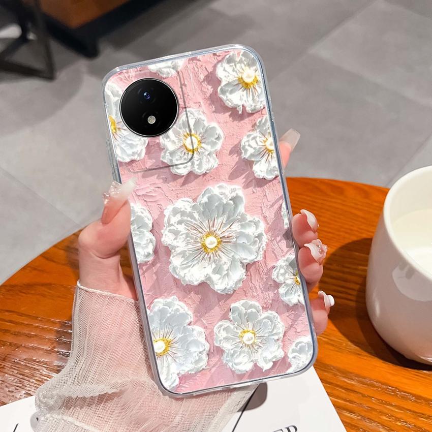 Для Vivo Y02 Y02A Y02S Y10 Y11 Y12 Y12a Y15 Y15a Y16 Y17 Y19 Прозрачные ТПУ Чехлы с Рисунком Морского Кита Ударопрочные Задние Крышки Для Vivo Силиконовый Корпус Телефона