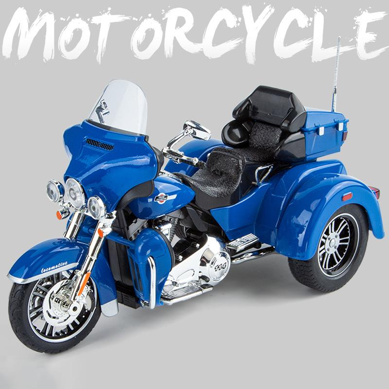 1:9 Tri Glide CVO 2021 Литой из сплава Модель мотоцикла Игрушечный транспортное средство Коллекция Звук и свет Внедорожный Автоцикл Игрушки Автомобиль
