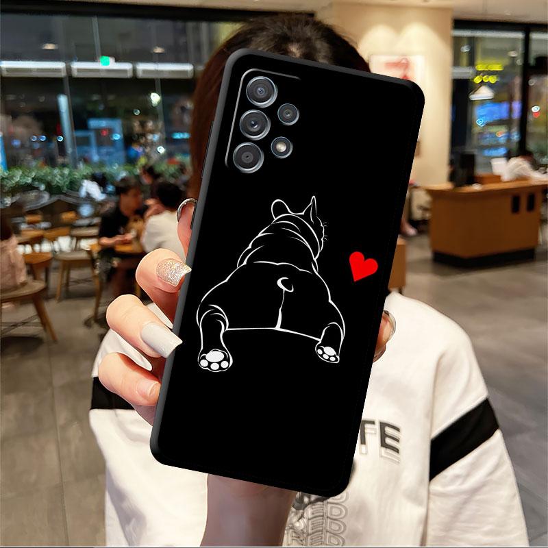 Черно-белый чехол с французским бульдогом для Samsung Galaxy A52 A12 A51 A32 A21s A71 A32 5G A12 A22 A53 A31 A13 A72 A02s A41, чехол для телефона