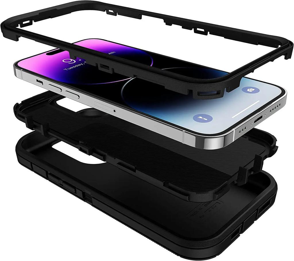 Гибридный сверхпрочный защитный чехол для iPhone 16 Pro Max 15 14 13 12 11 XR XS 7 8 Plus 3IN1 Otter Case Box Жесткий военный противоударный чехол с полной защитой
