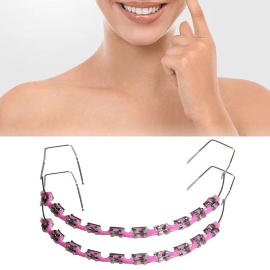 Temporary Tooth Decoration with Metal Wires Brackets Orthodontic Ligatures Orthodontists Explain Dental Students Practice Props