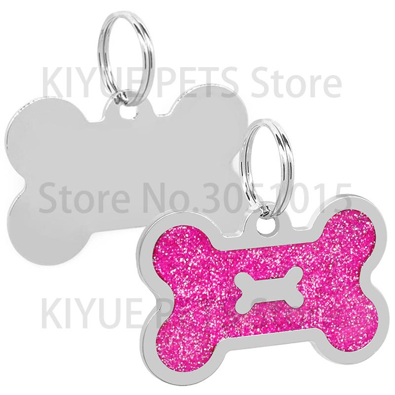 100Pcs Bone Dog Tag Alloy Name Engraved ID Tags Blank For Dog Collar Anti-Lost Nameplate Pendant Personalized Pet Accessories