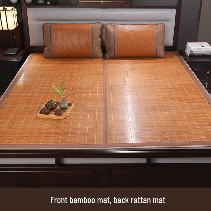 Free Shipping Bamboo Summer Mat, Foldable & Double-Sided for 0.9-1.8m Beds
